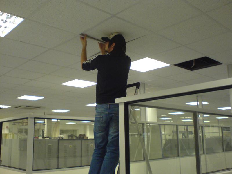 Routing Cables through a Suspended ceiling.